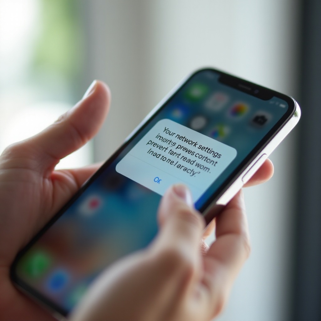 iphone إعدادات الشبكة لديك تمنع تحميل المحتوى بشكل خاص.