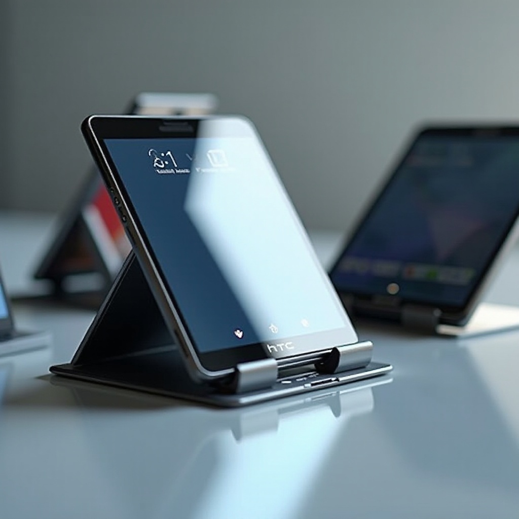 هاتف htc مع حامل